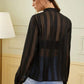 See-through tops striped shirts for sun protection