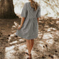 Women's Round Neck Striped Pocket Loose Casual Dress