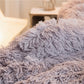 Autumn Winter Plush Quilted Bedding Set 3/4pcs Solid Color Faux Mink Fur Duvet Cover Sheets Pillowcase Tassel Hairball Warm