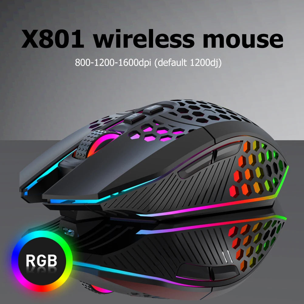 Gaming Mouse Rechargeable 2.4G Wireless Mouse 8 Keys 1600DPI Adjustable Ergonomic RGB LED Backlit Gamer Mouse For Laptop PC