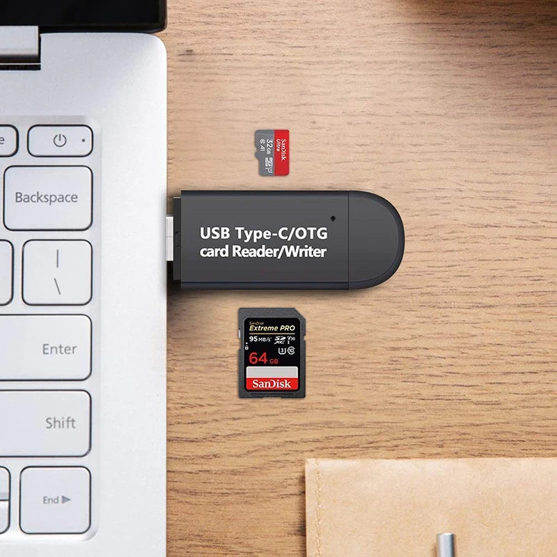 Universal 3 in 1 Card Reader Type C & Micro USB & USB to Micro SD TF USB OTG Adapter Smart Memory Microsd Cardreader For iPad PC