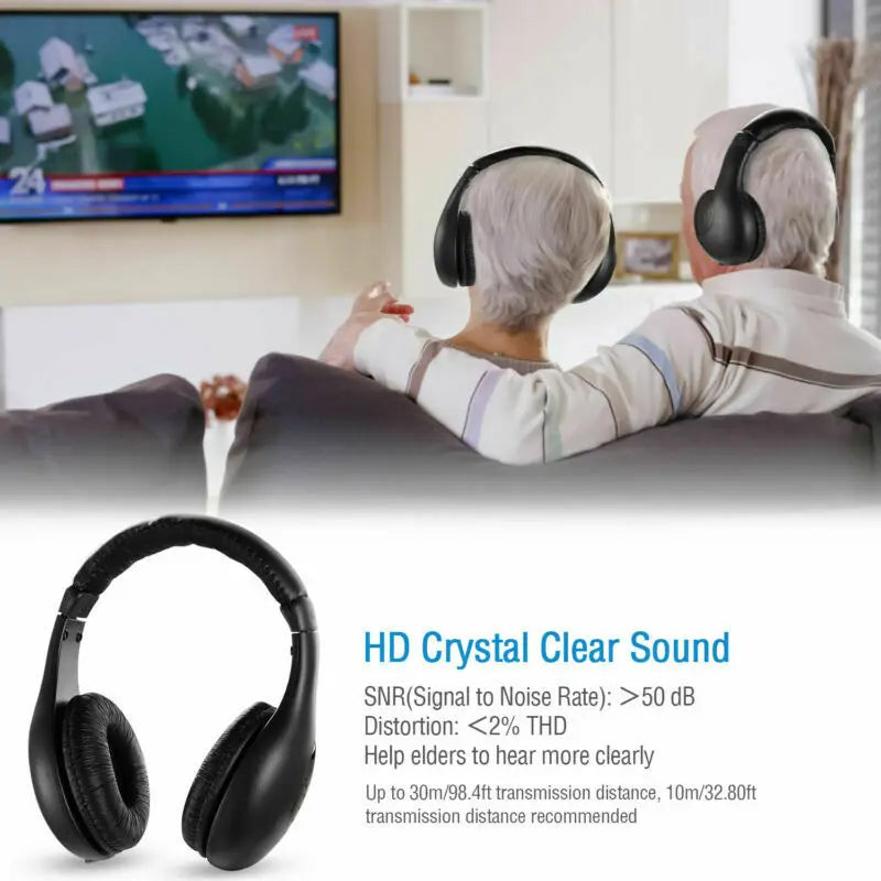 5 In 1 Headset Wireless Headphone Cordless RF Mic Radio Headset High-fidelity Sound Wireless Headset For MP3 MP4 PC TV DVD CD