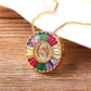 AIBEF 26PCS/Lot A-Z Initial Letter Name Choker Necklace Pendants Copper Rainbow CZ Statement Family Jewelry Clavicle Chain Women