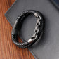 New Braided Leather Men Bracelet Classic Hand-woven Magnetic Buckle Multi-layer Leather Bracelet For Men Jewelry Gift