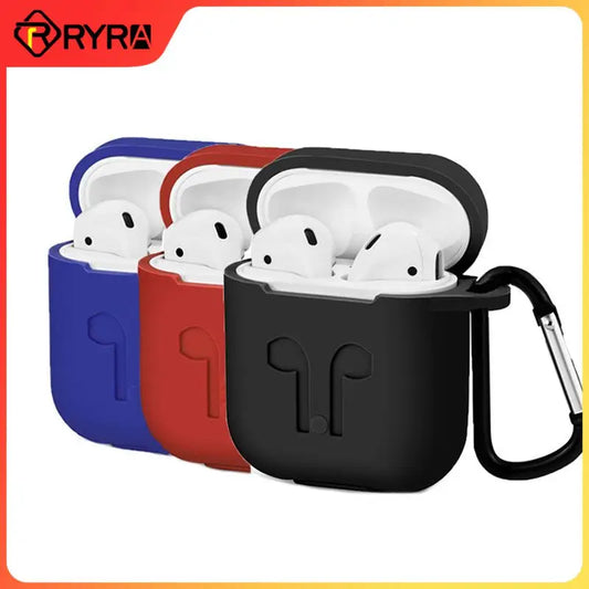 Anti-lost Soft Silicone Case For AirPods 1 2 Earphone Cases With Hook Cover Wireless bluetooth-compatible Charging Box Bags