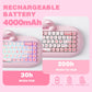 YUNZII C68 Pink 65% Hi-Fi Cute Cat Silicone Hot Swap NKRO  Ergonomic Wireless BT5.0/2.4G/Wired RGB Mechanical Gaming Keyboard