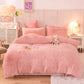 Hot Sales Comfortable Soft Mink Velvet Bedding Faux Animal Fur Duvet Cover Bedspread Pillowcases Set Blanket Bed Sheet Set