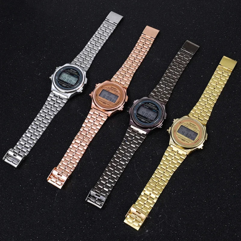 F91W Fashion Men's Business Watch Luxury Steel Band Electronic Watches Stainless Steel LED Display Vintage Harajuku Clock Timer