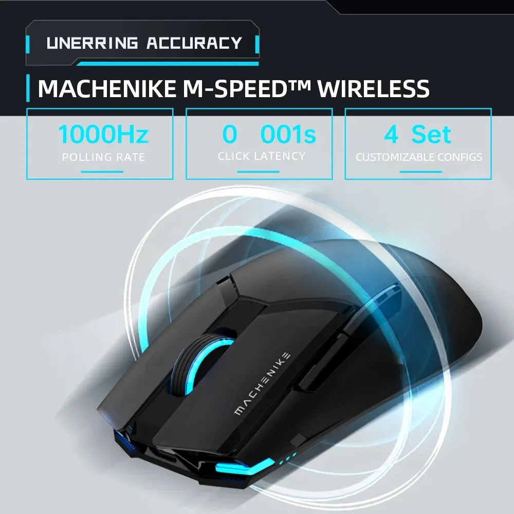 Machenike M7 Pro Gaming Mouse USB Wired 2.4GHz Wireless Mouse PAW3395 26000DPI 650IPS 7 Button 74g RGB For Laptop PC Mouse Gamer