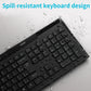 Rapoo 8210M Multi-Mode Bluetooth Wireless Keyboard and Mouse Kit ABNT2 Portuguese Brazil Layout Black Color with Multimedia Keys