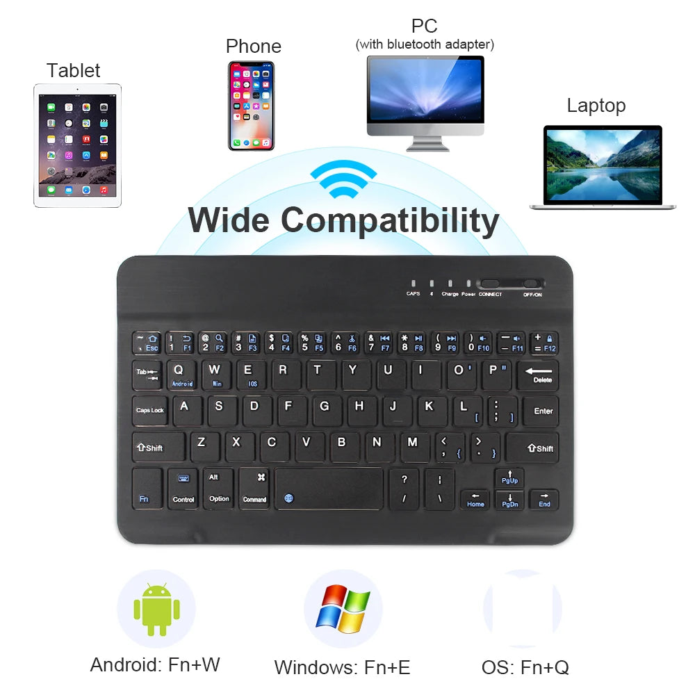 Keyboard Wireless Bluetooth 5.0 2.4G Russian/English Keycaps Mouse Combo USB C Receiver For MacBook iPad PC Tablet Rechargeable