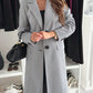 Simplicity Long Sleeve Solid Color Single-breasted Woolen Coat